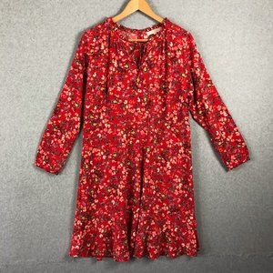 Loft Plus Floral Red Dress Size 16